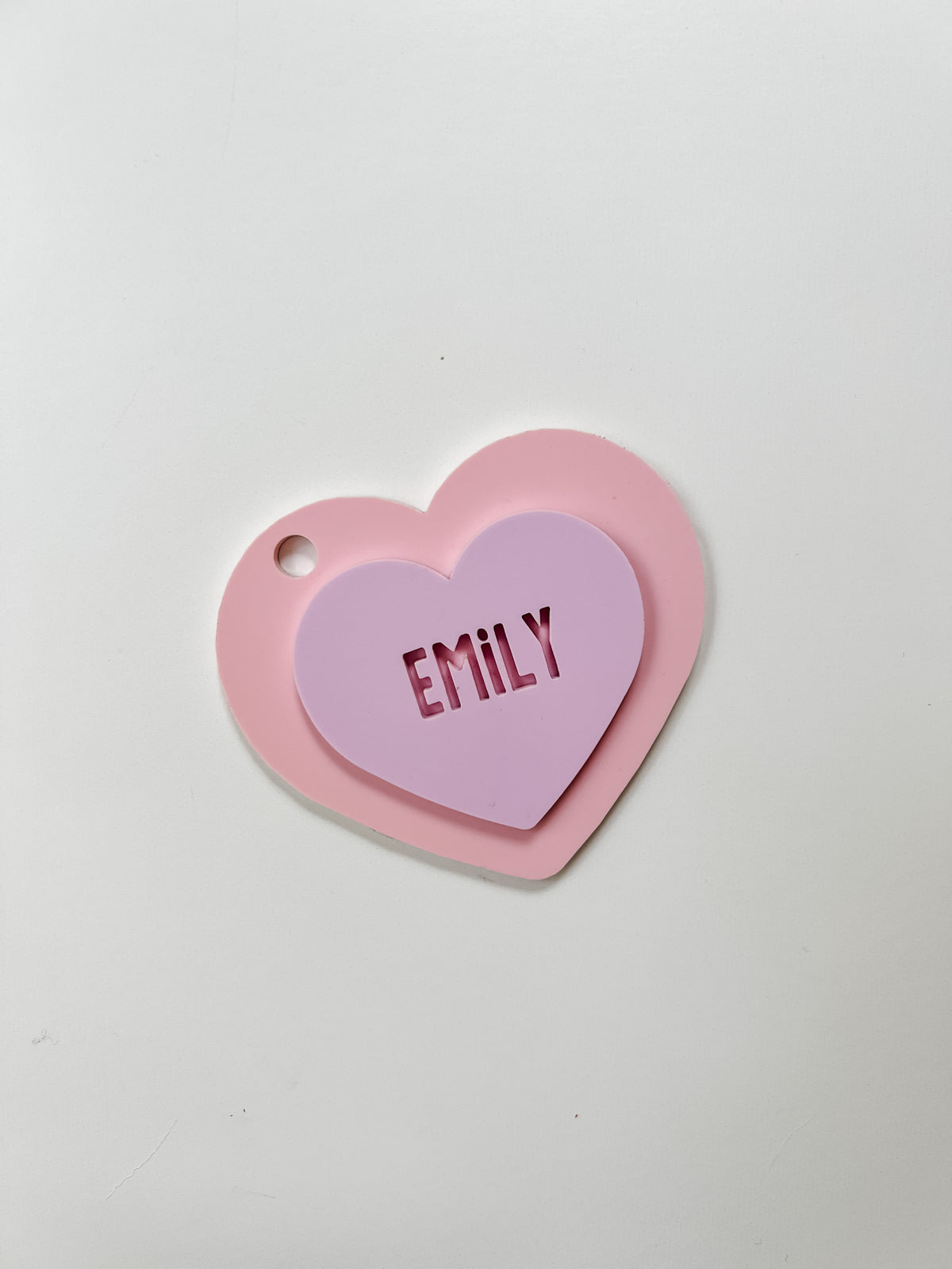 Backpack Tag Heart Pink/Purple