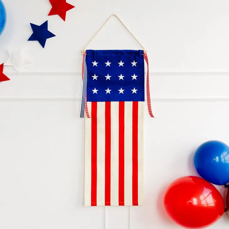 USA Flag Canvas Hanging Banner