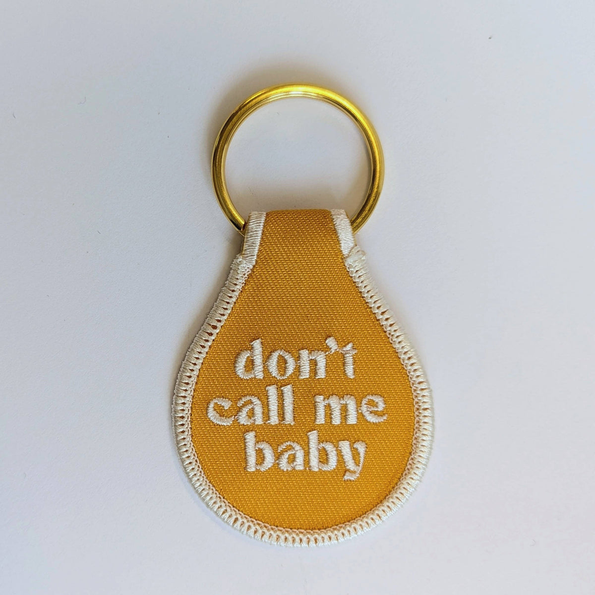 Don&#39;t Call Me Baby Embroidered Key Tag