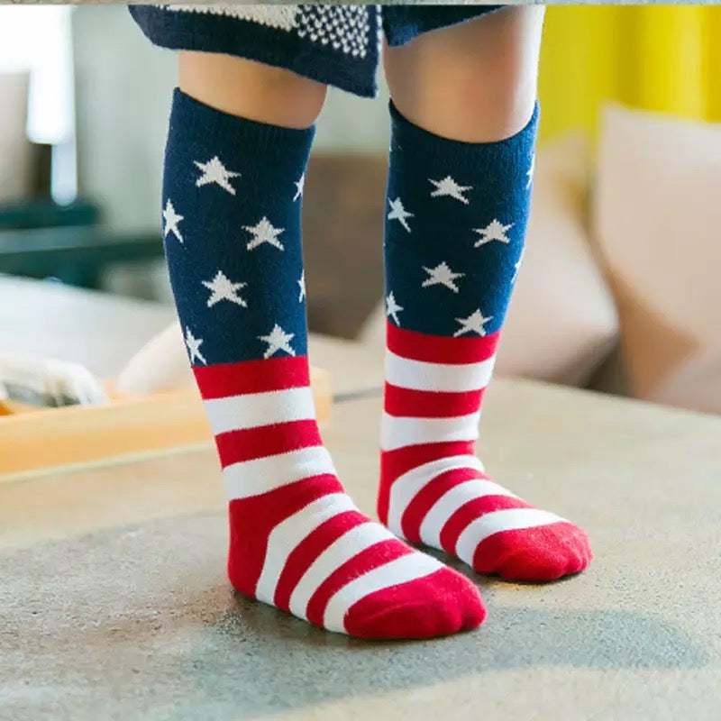 Stars + Stripes Knee High Socks- Kids