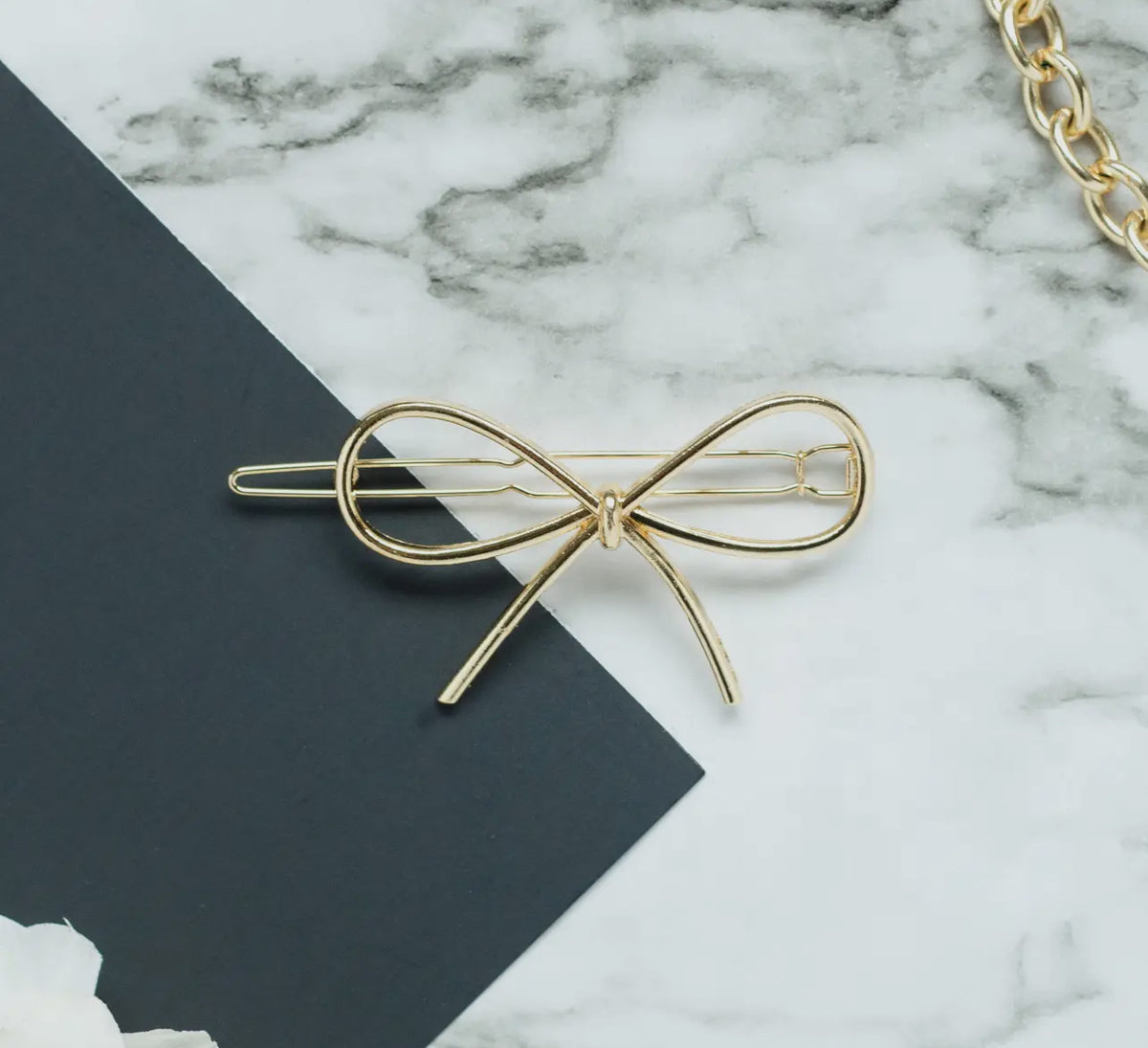 Dainty Gold Bow Barrette