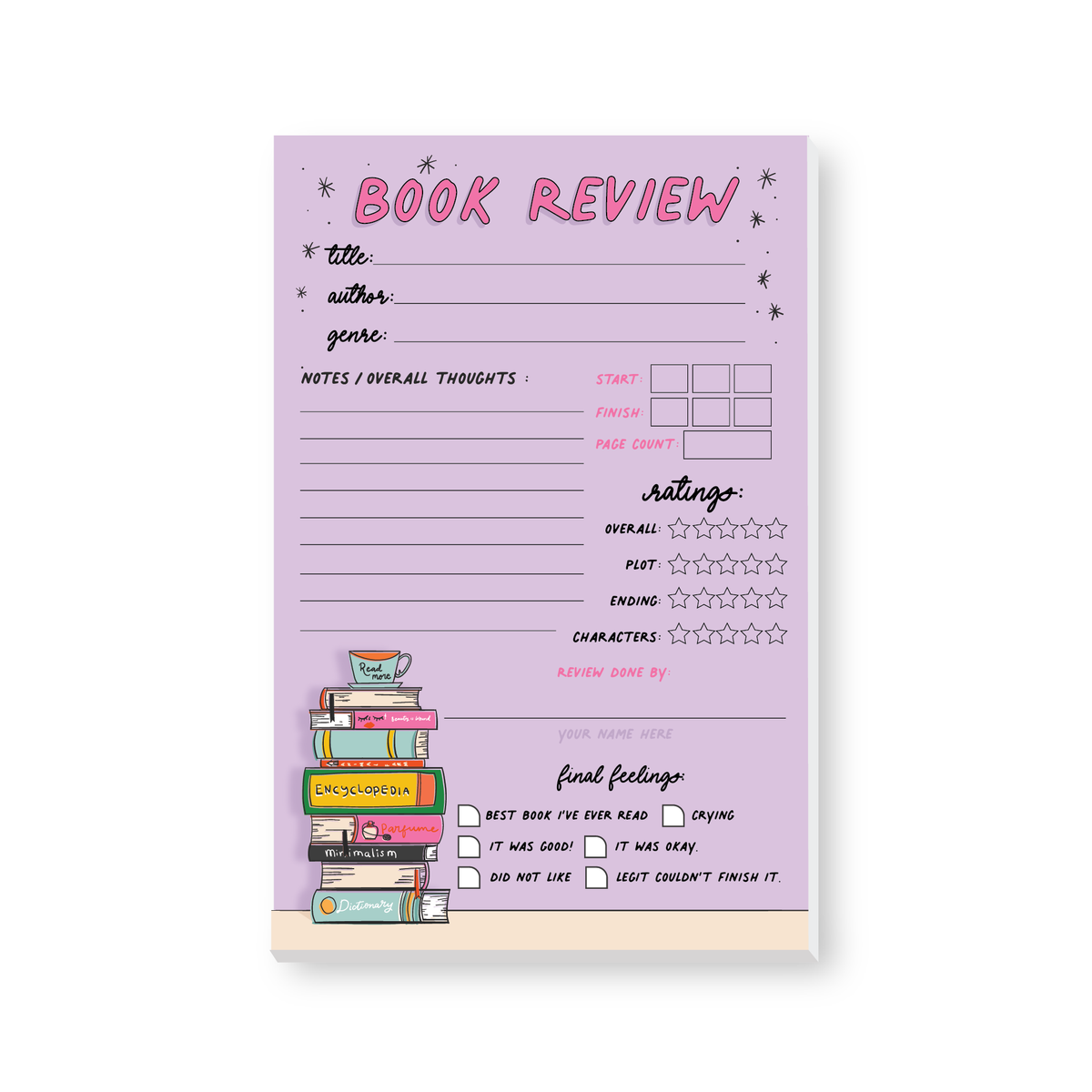 Book Review Notepad