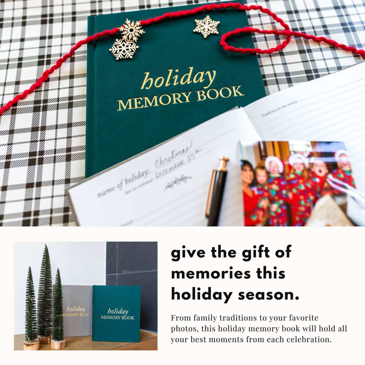 Holiday Memory Book &amp; Family Keepsake | Memory Scrapbook