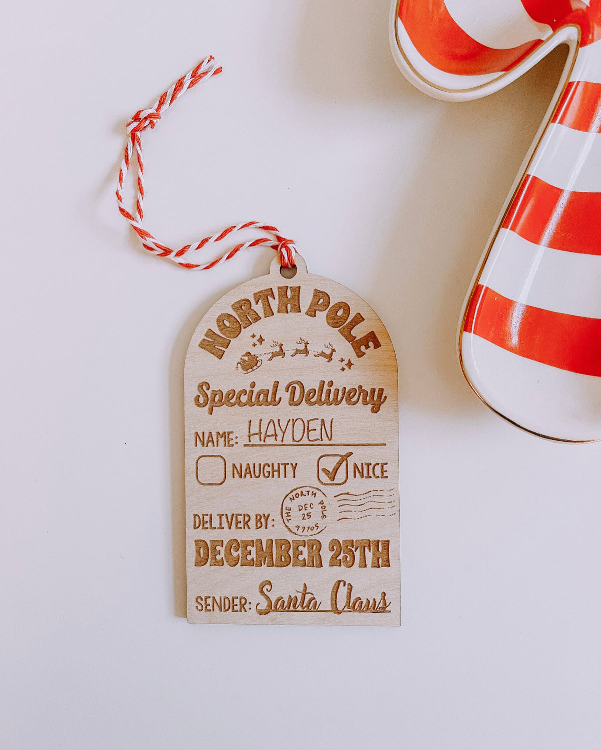 North Pole Delivery Personalized Gift Tag
