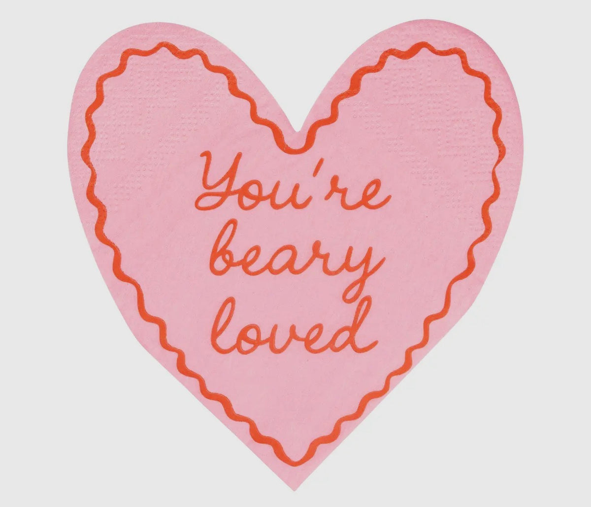 Beary Loved Heart Shaped Napkins