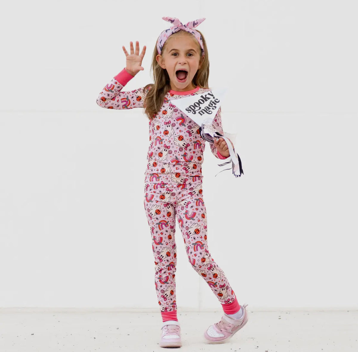 Pink Ghost Bamboo Pajama Set