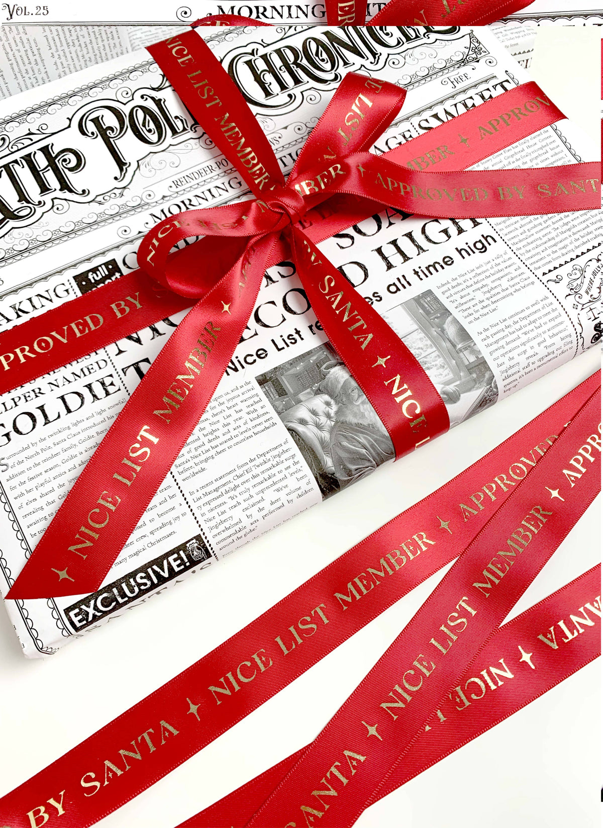 Nice List Member Christmas Printed Ribbon