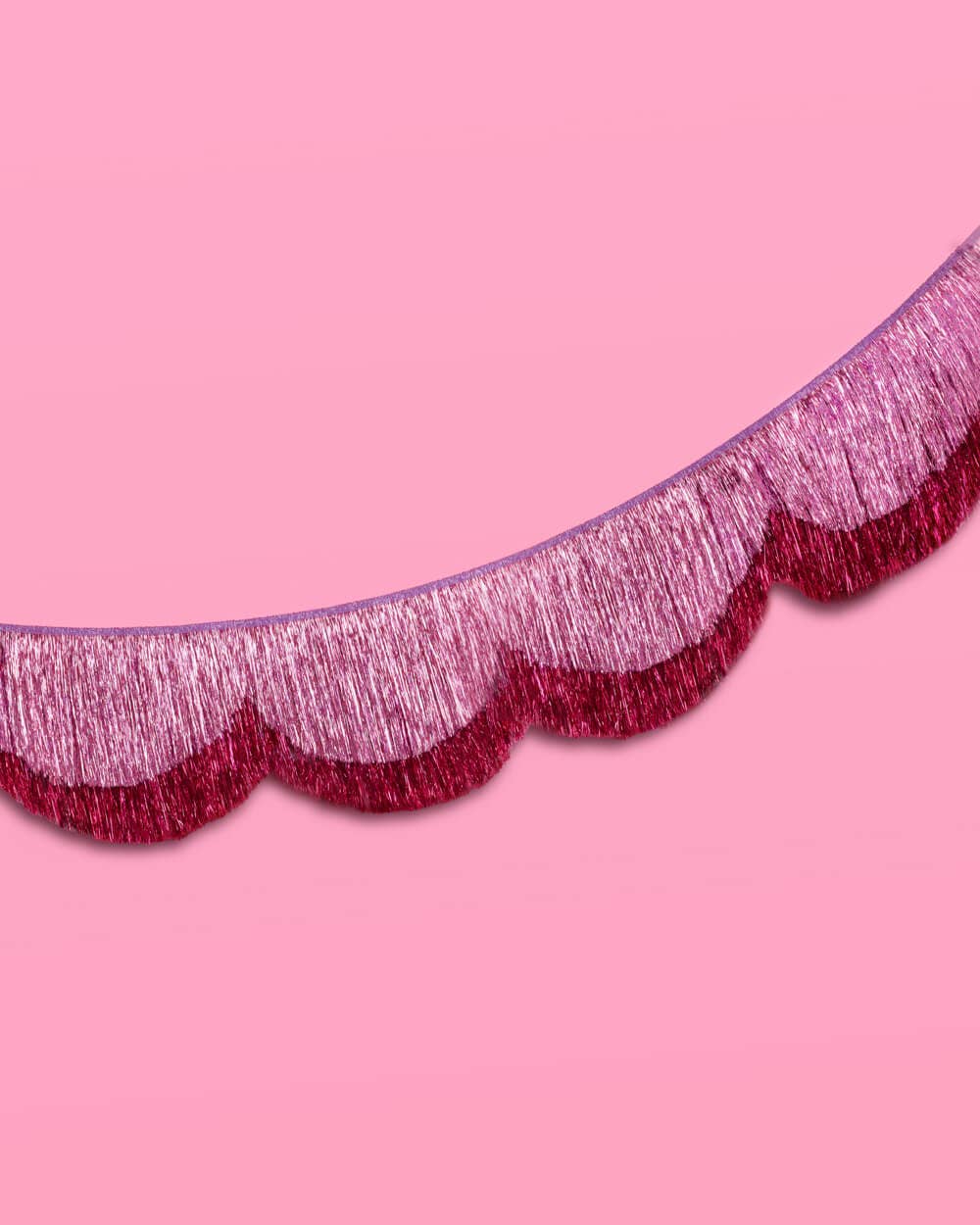 Tickled Pink Fringe - scalloped banner, purple