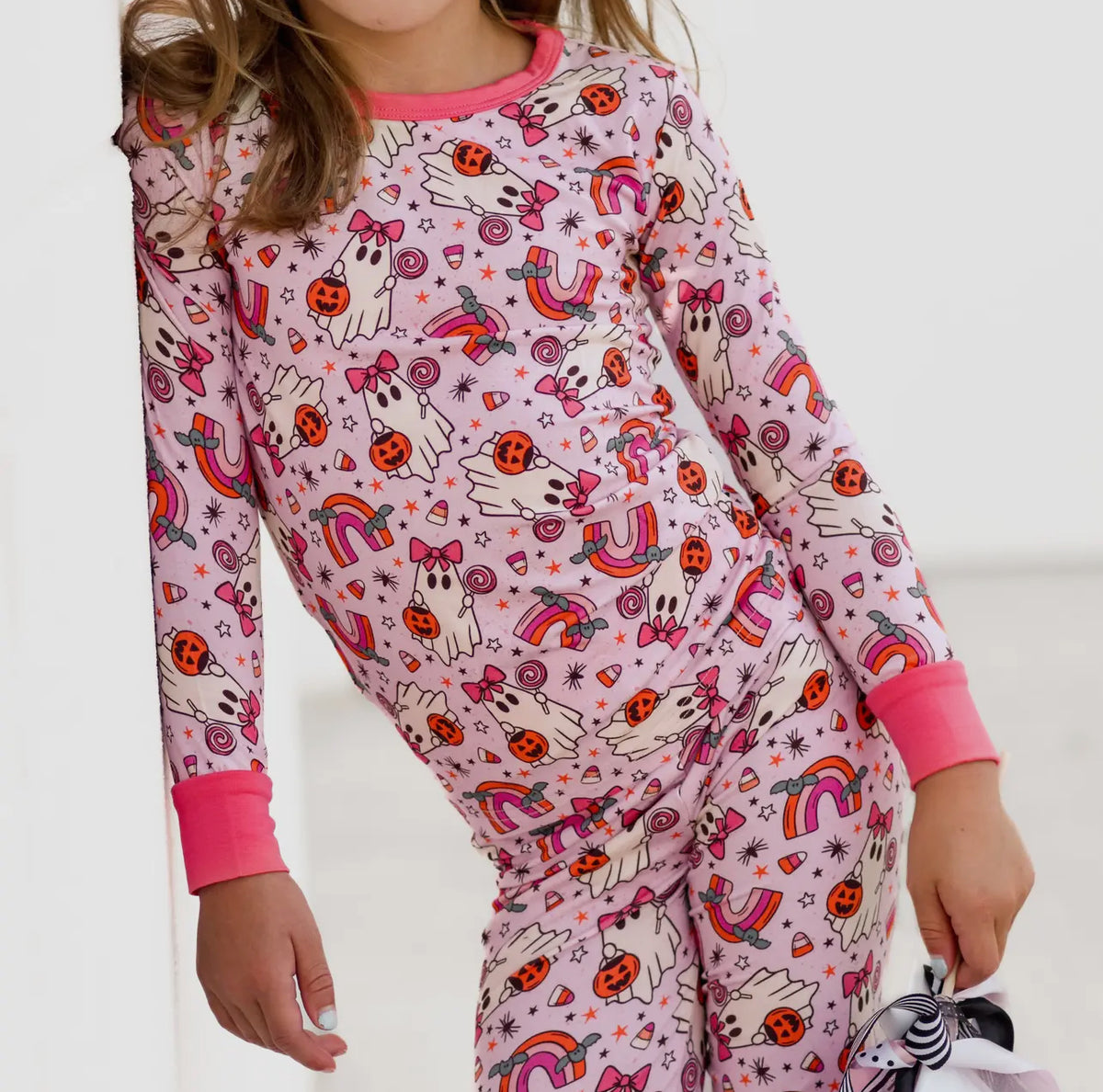 Pink Ghost Bamboo Pajama Set