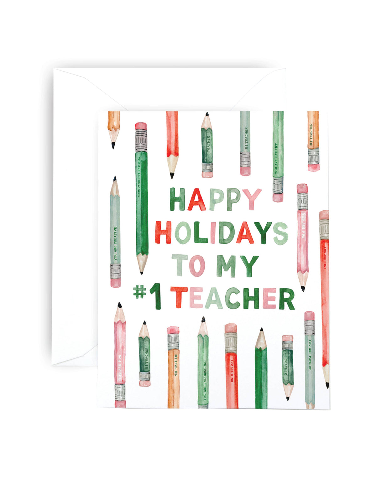 #1 Teacher Holiday Greeting Card