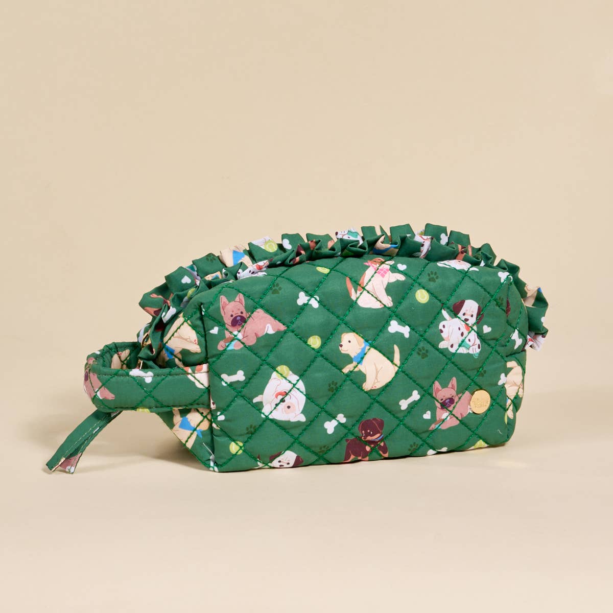 Essentials Quilted Cosmetic Pouch–Dog Days