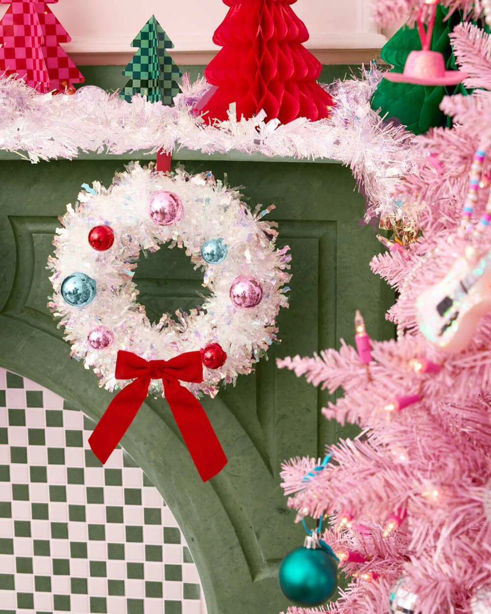 A White Christmas Wreath - white iridescent mini wreath