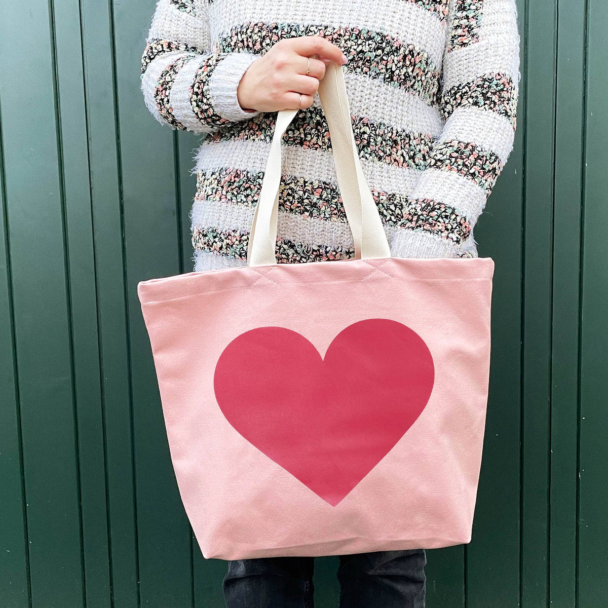 Heart - Blush Pink Canvas Tote Bag