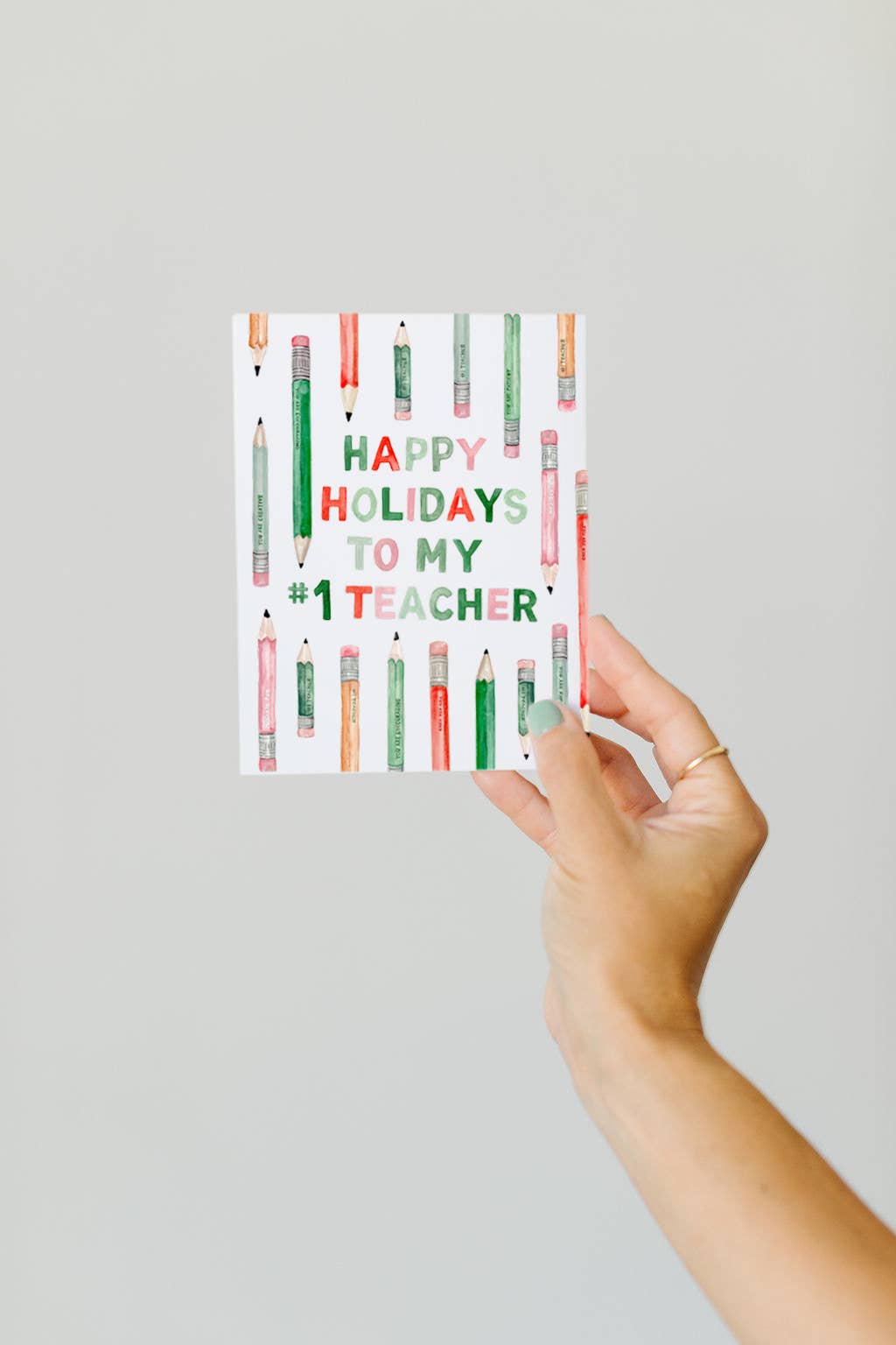 #1 Teacher Holiday Greeting Card