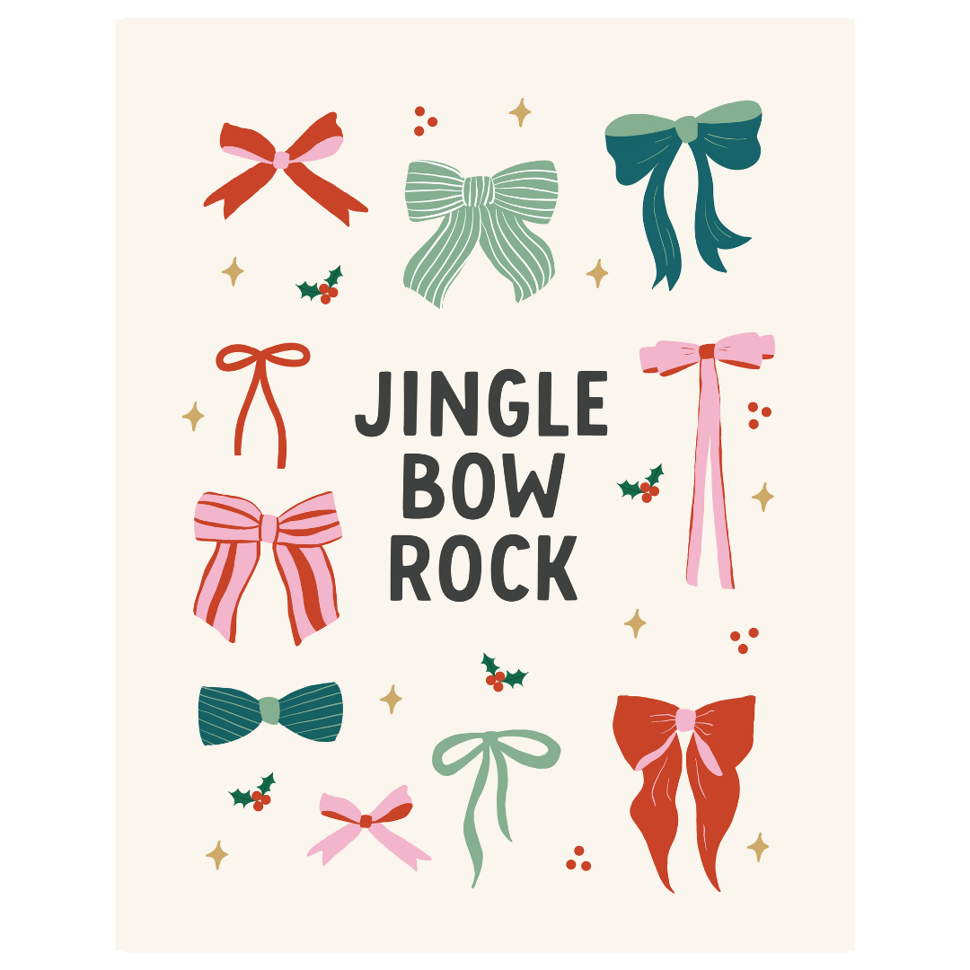 Jingle Bow Rock Banner - Kids Christmas Decor