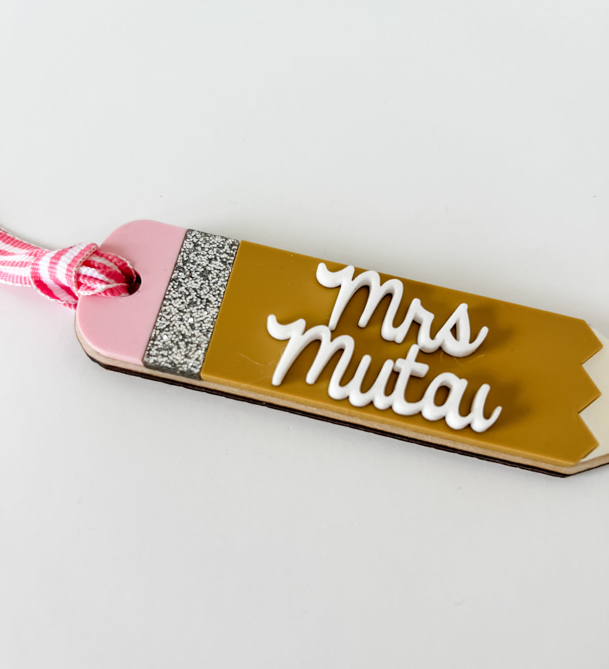 Personalized Acrylic Pencil Teacher Tag