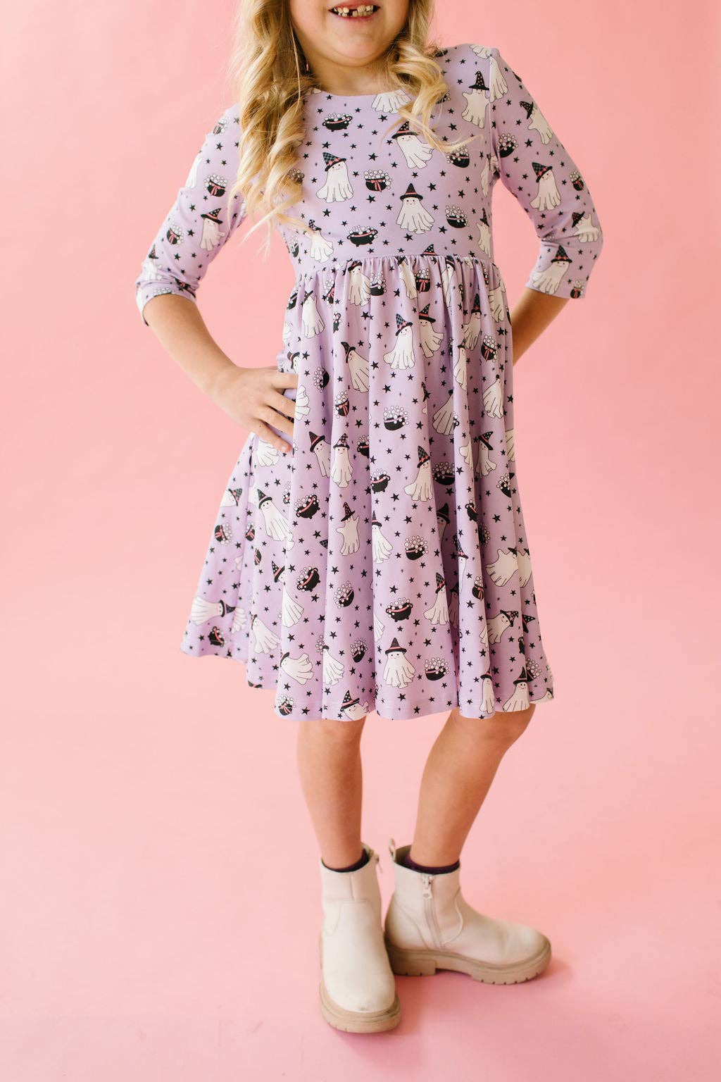 Emile Twirl Dress in Purple Cauldron