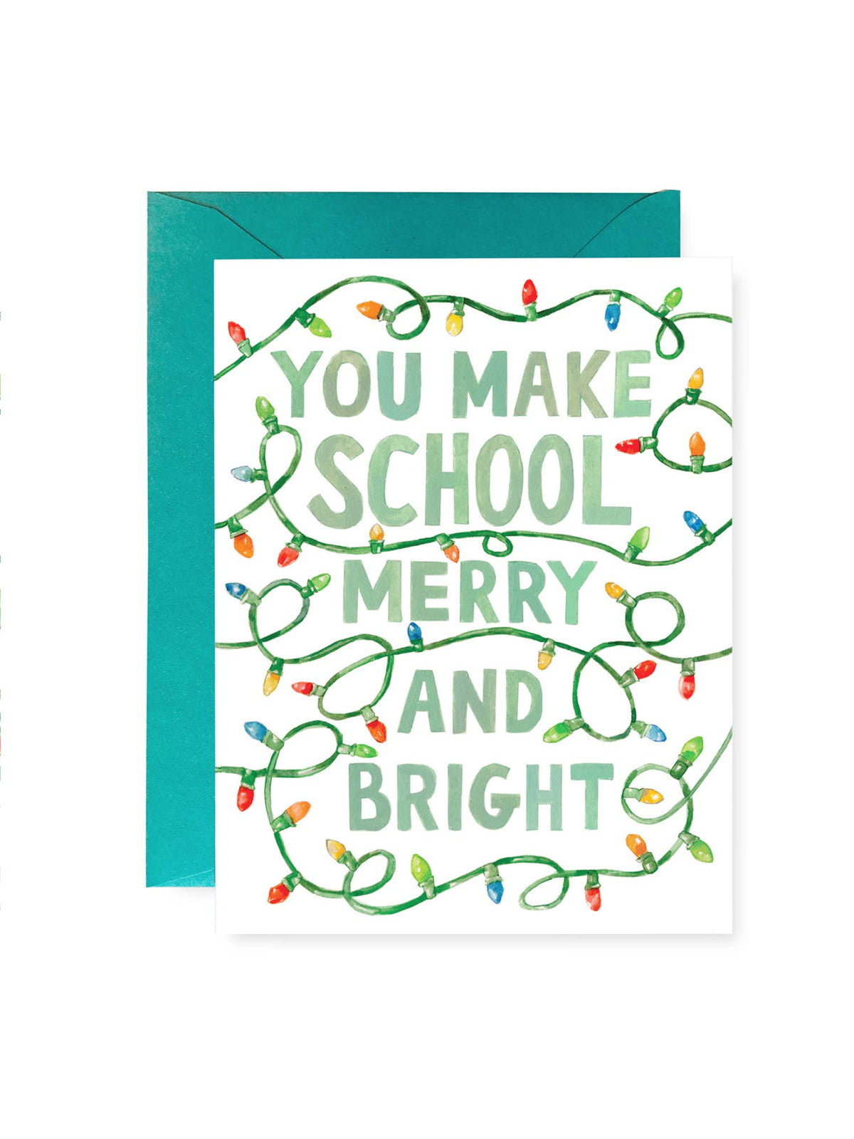 Merry &amp; Bright Teacher Holiday Greeting Card