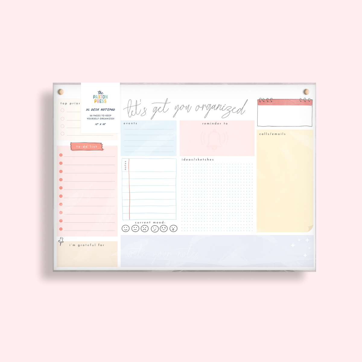 Let&#39;s Get Organized! XL Desk Notepad - 50 Pages