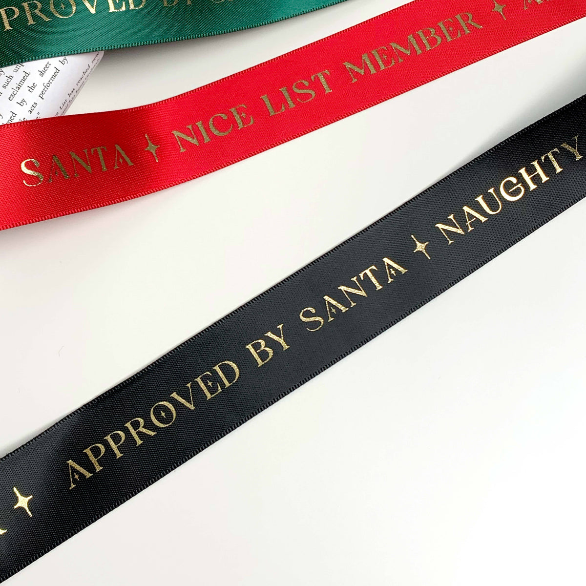 Naughty List Member Christmas Printed Ribbon - 3m