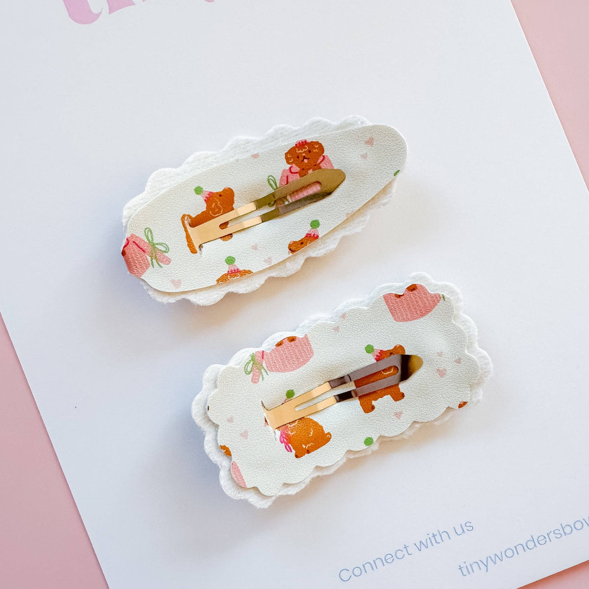 Birthday Puppies Snap Clip, Teardrop Shape