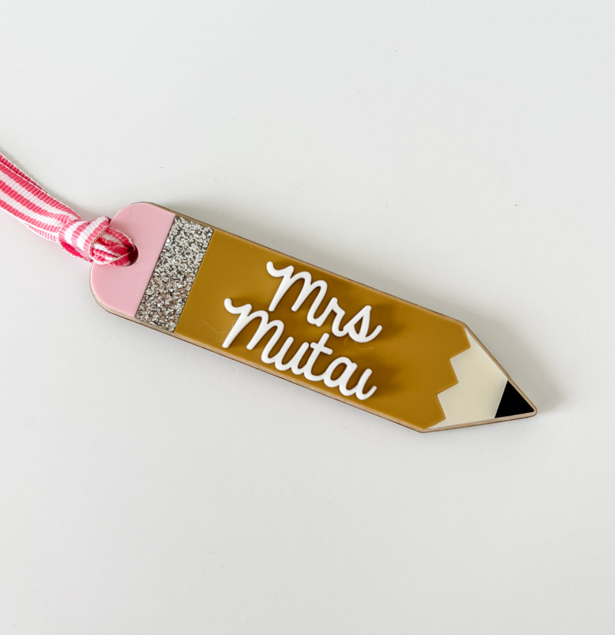 Personalized Acrylic Pencil Teacher Tag