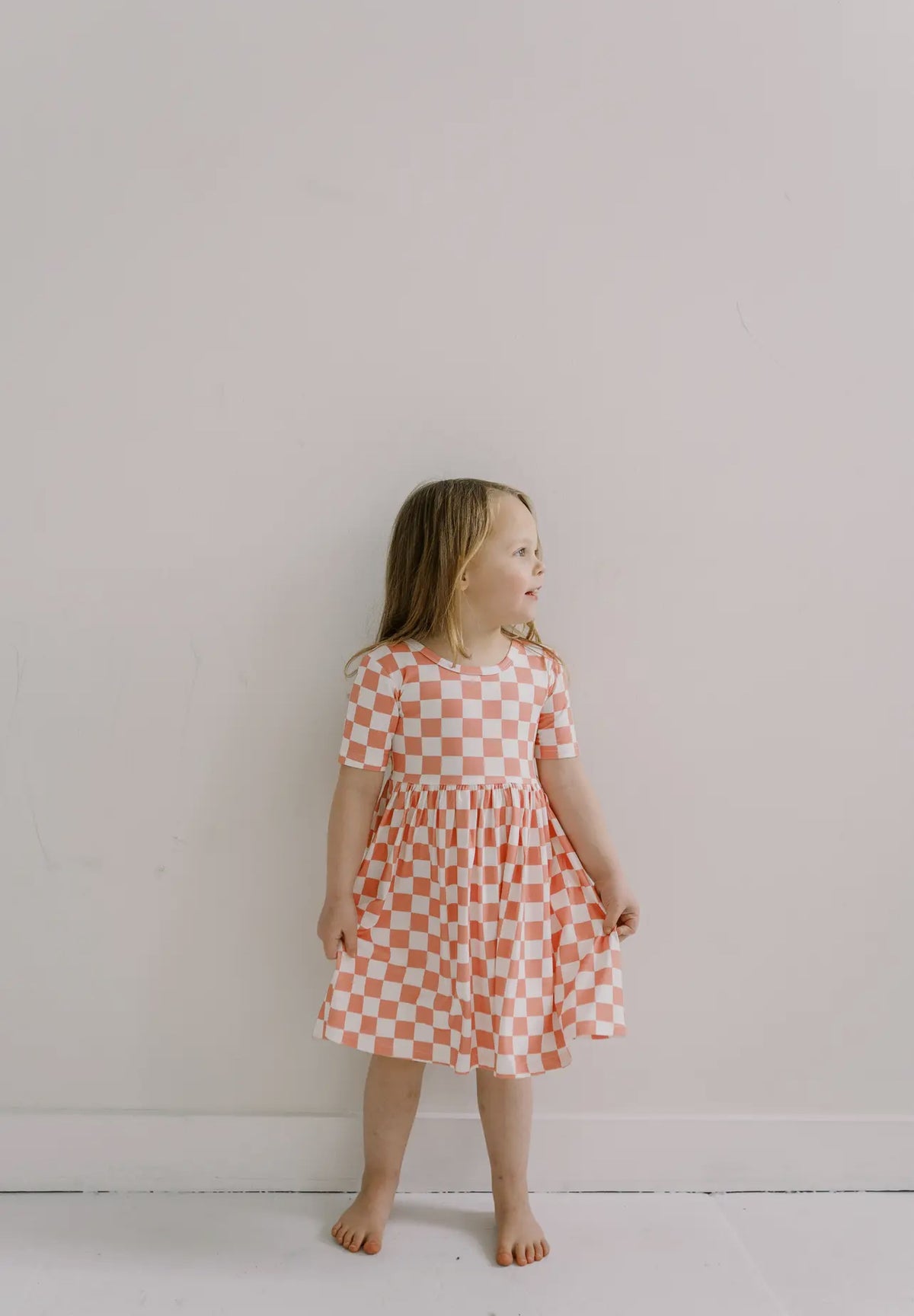 Pink Bamboo Checkerboard Dress