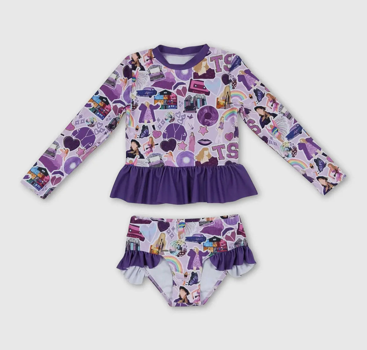 Swiftie Inspired Swimsuit Purple - Two Piece