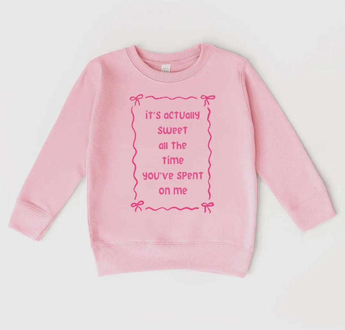 Actually Sweet Kids and Adult Sweatshirt Pink
