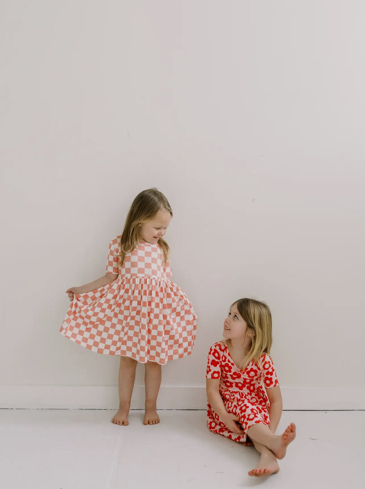 Pink Bamboo Checkerboard Dress