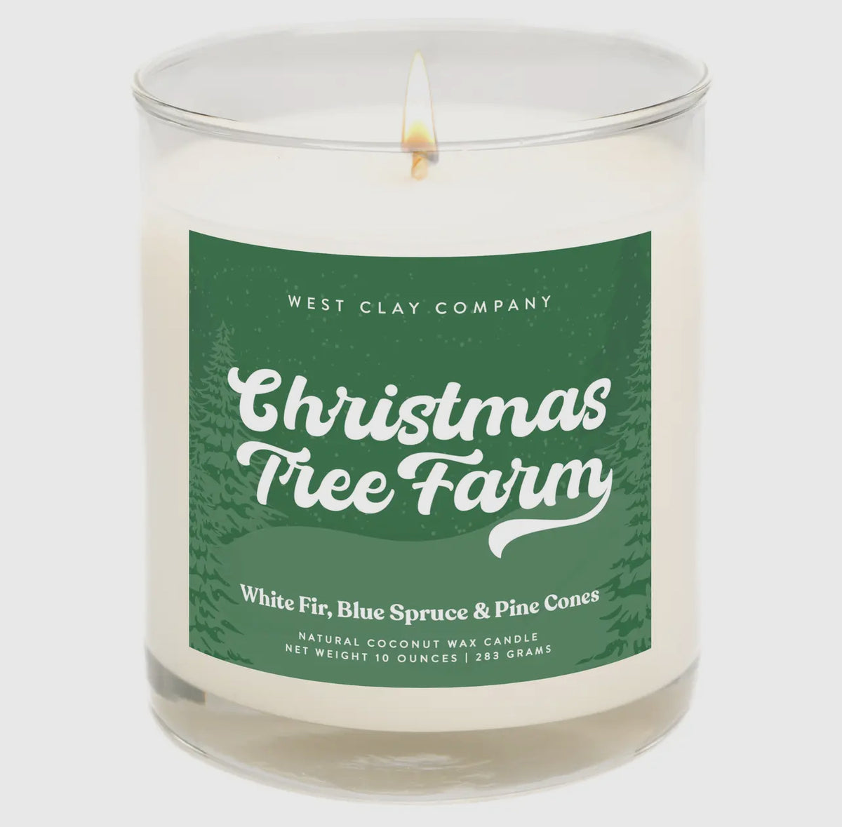 Christmas Tree Farm Candle-White Fir, Blue Spruce, Pine Cones