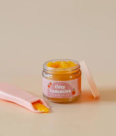 Tiny Tummies Peach Jelly jar and spoon set
