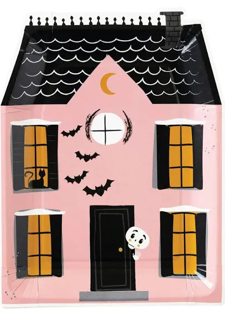 Pink Haunted House Plates 8ct