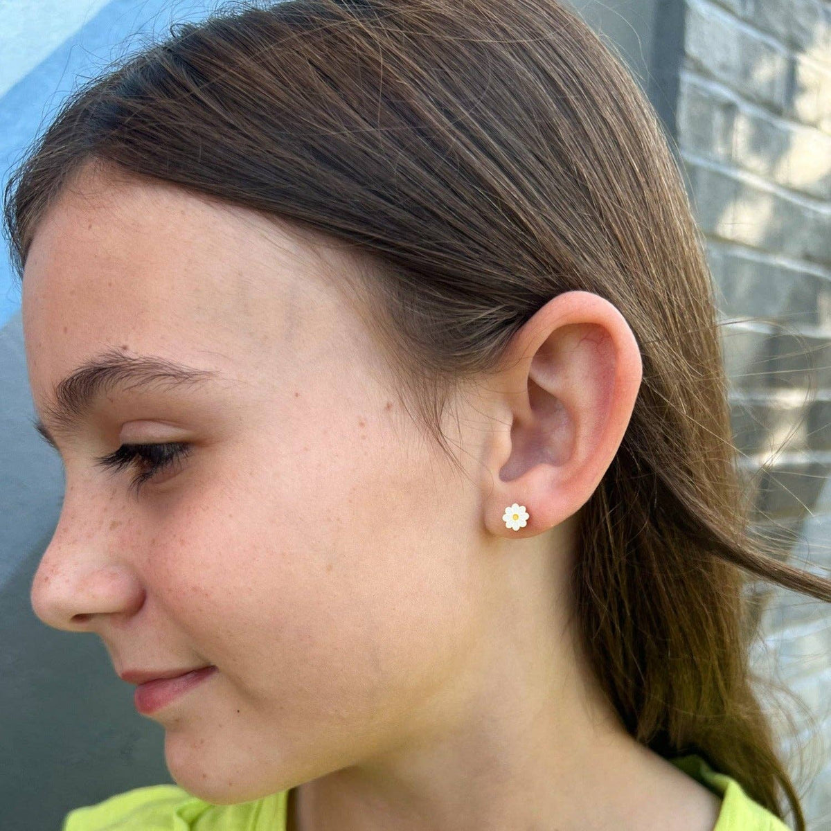 Pink Daisy Stud Earrings