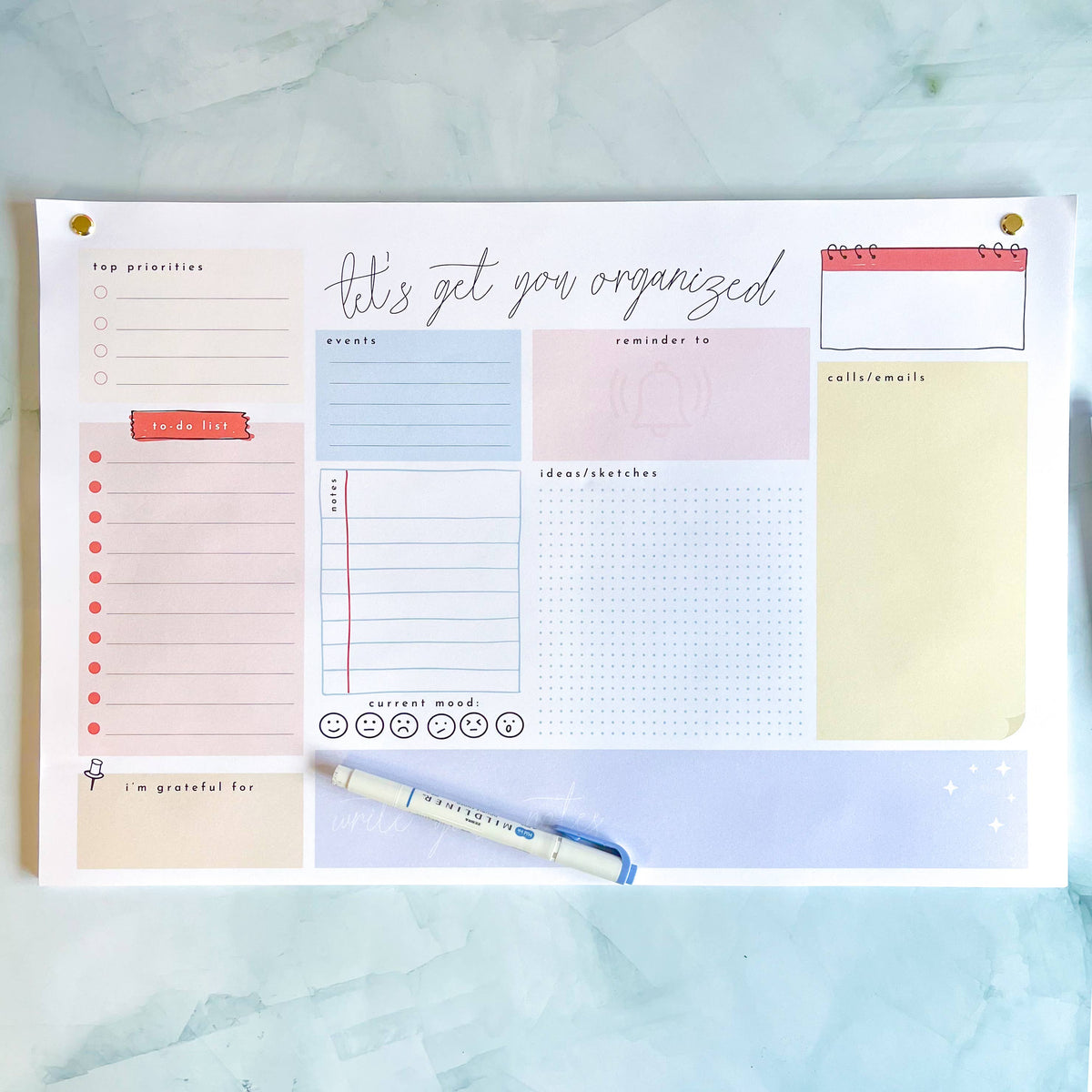 Let&#39;s Get Organized! XL Desk Notepad - 50 Pages