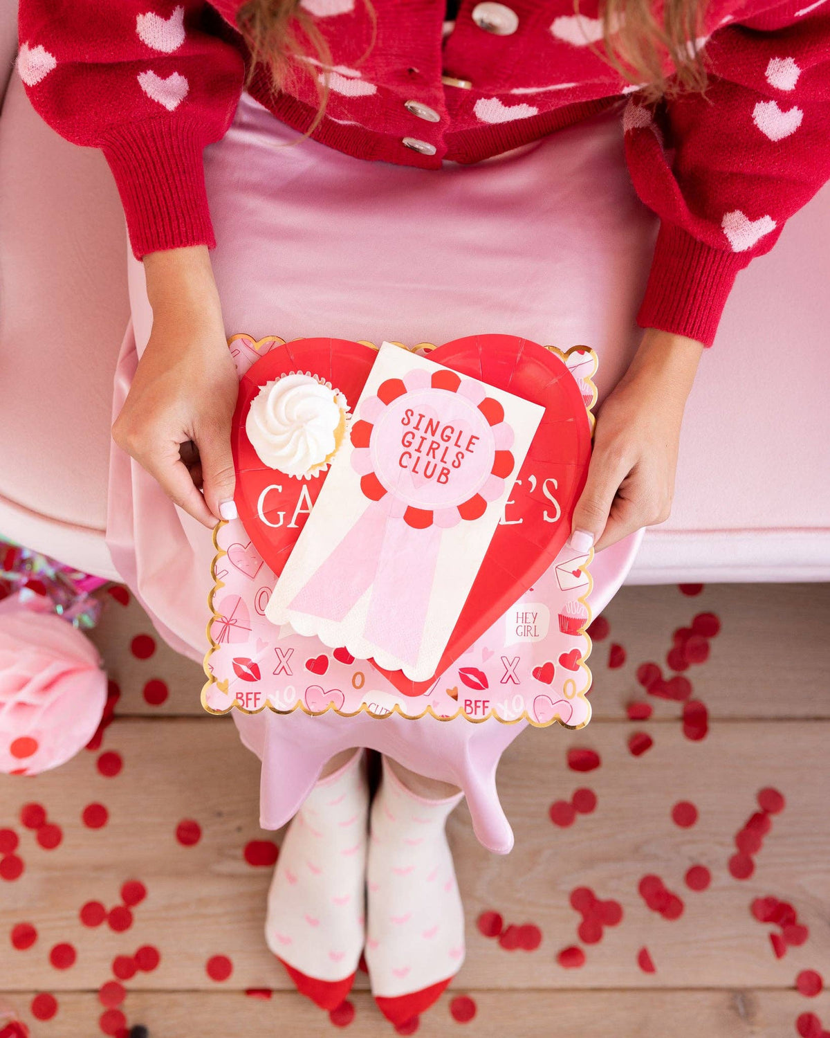 Valentine Scatter Square Paper Plate