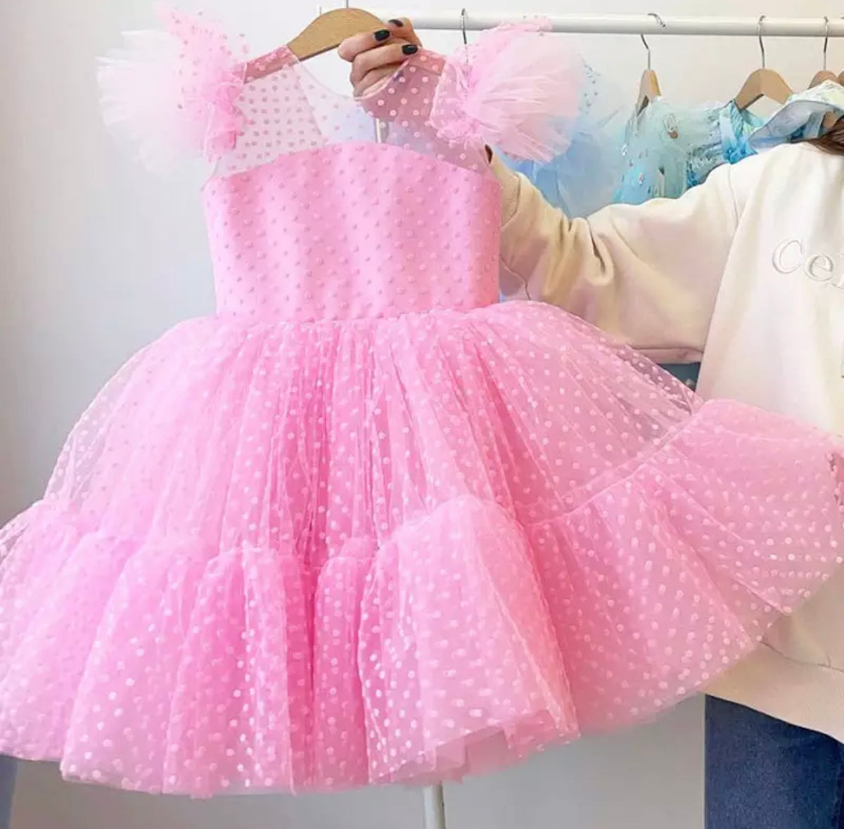 PRE-ORDER Pink Polka Dot Twirl Party Dress