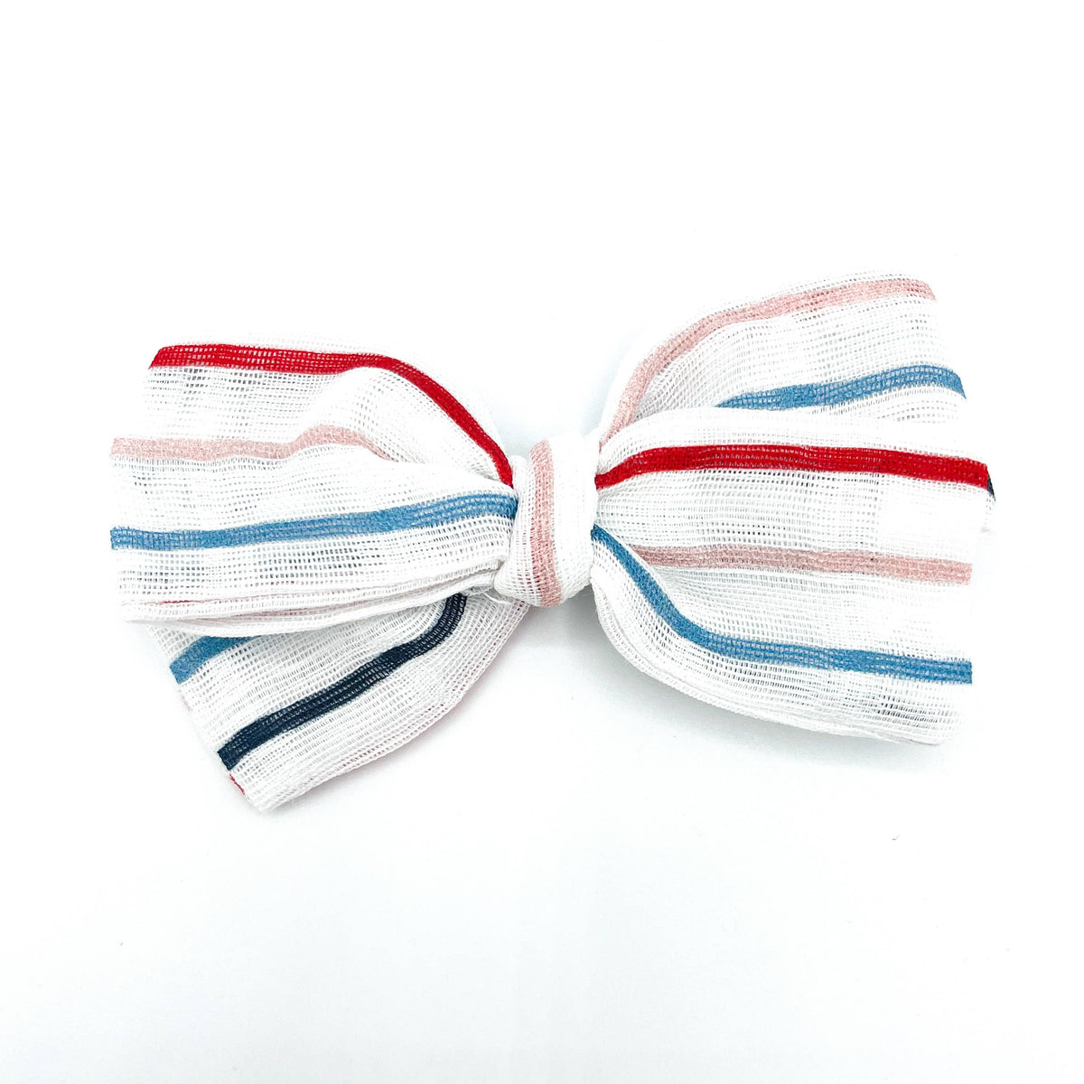 Thin Americana Stripe Gauze Bow