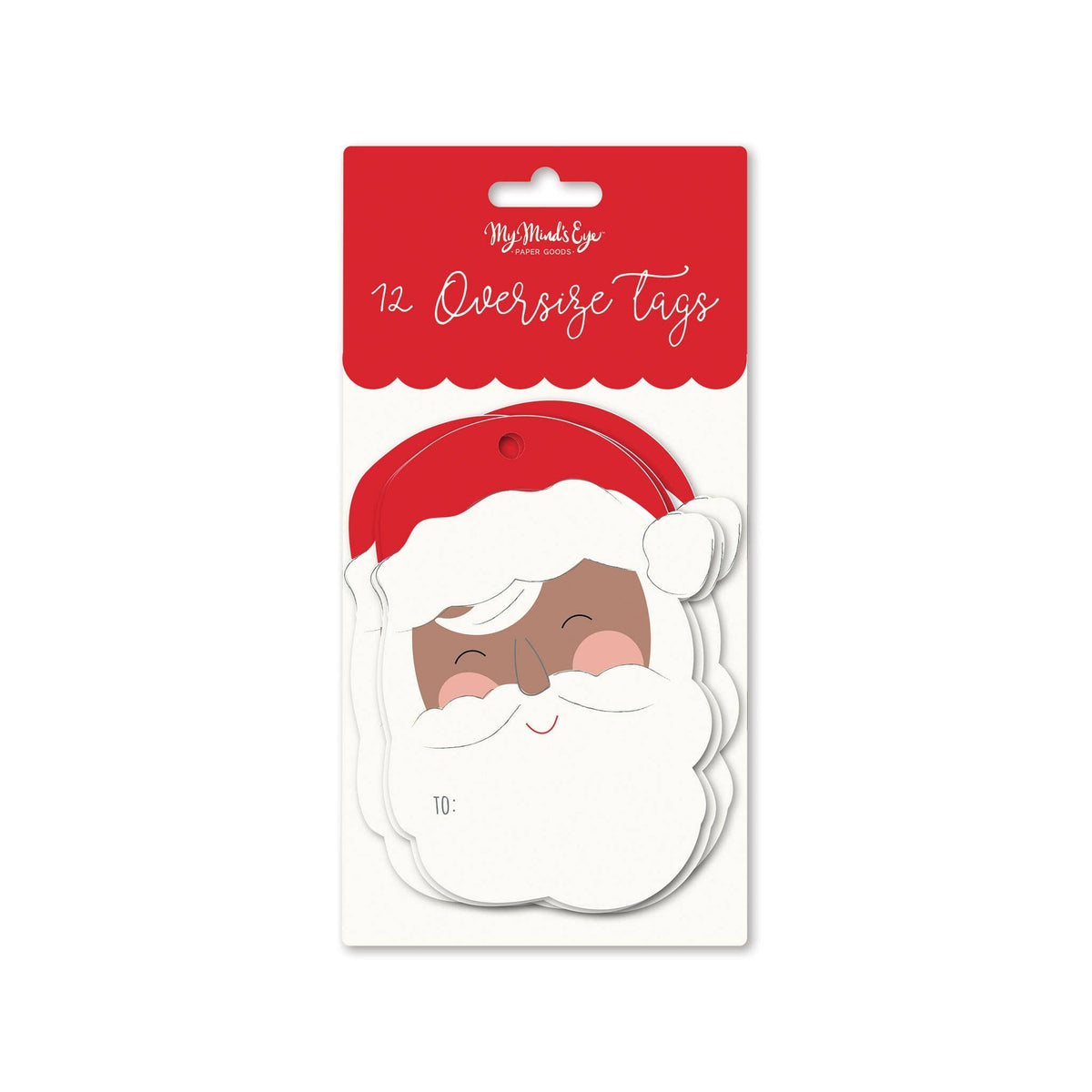 Santa Face Over-sized Tags Dark