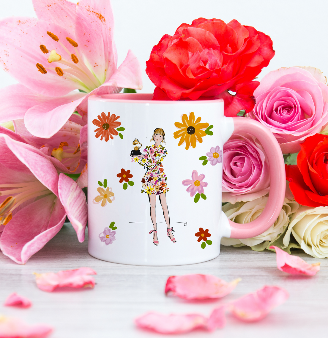 Taylor Swift Grammy Floral Dress Mug