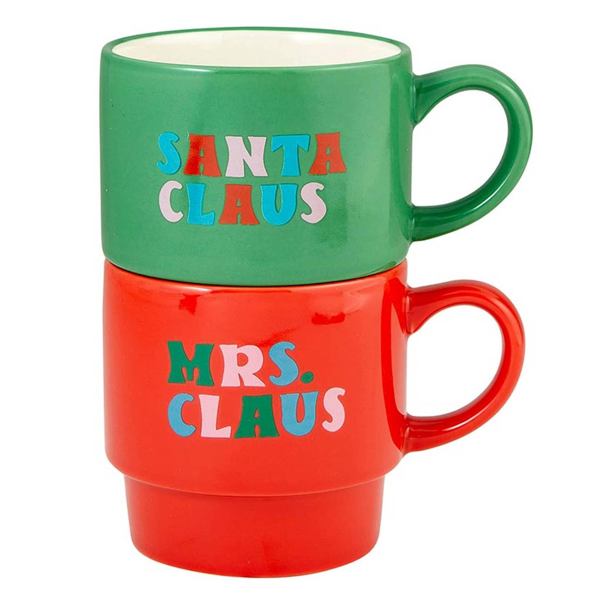 Stacking Mugs Set-Mrs/Santa Claus