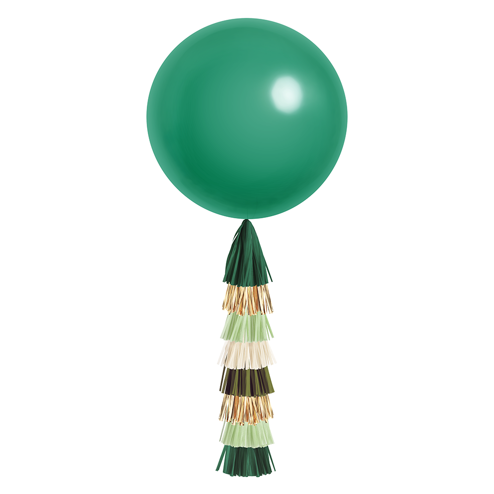 Jumbo Balloon & Tassel Tail - Emerald Green - Little Color Company