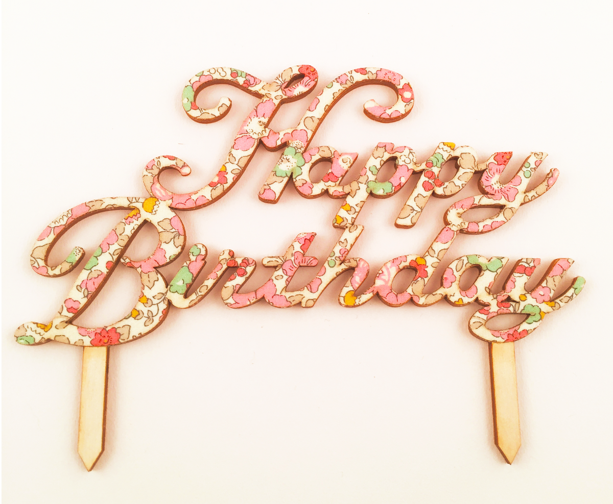 Betsy Ann Liberty of London Happy Birthday Cake Topper