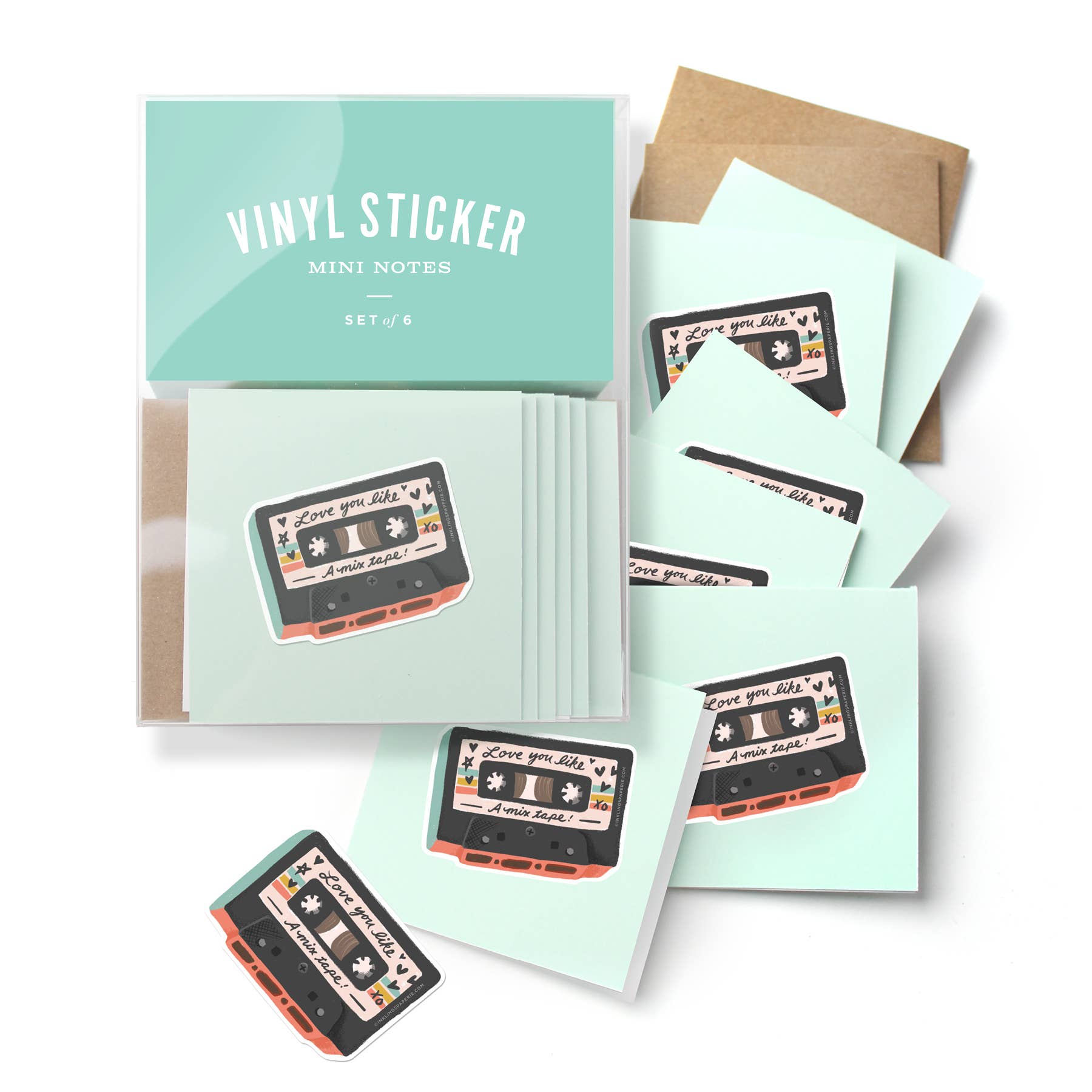 Mini Note Stickers Vinyl Sticker Mini Notes - Mix Tape - Little Color Company