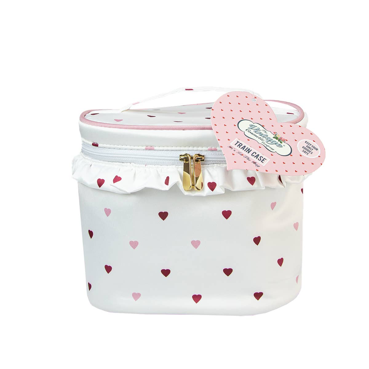 Soft Train / Travel Case in Pink Hearts