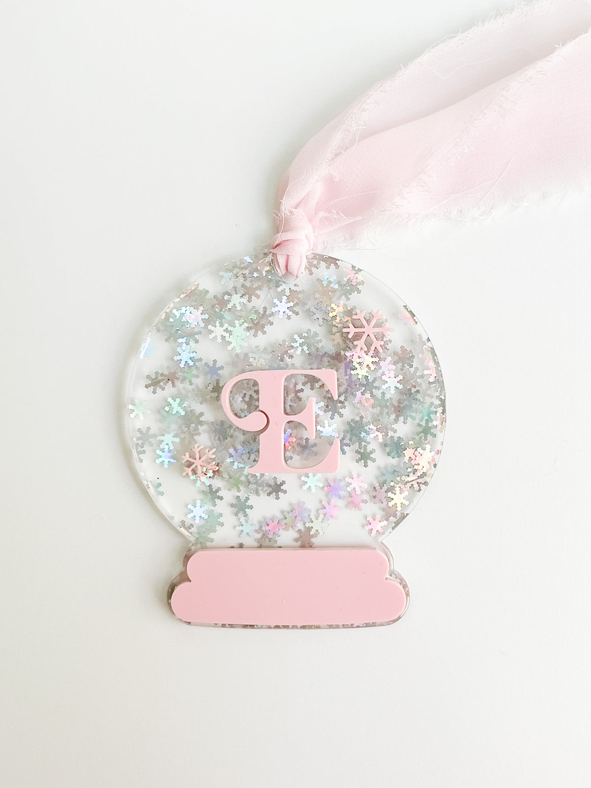 Personalized Snowglobe Acrylic Tag