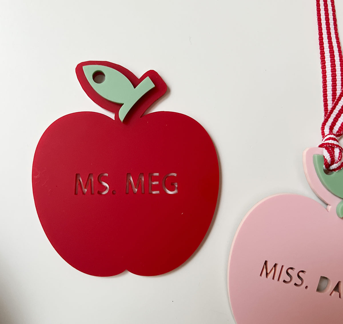 Personalized Acrylic Apple Tag