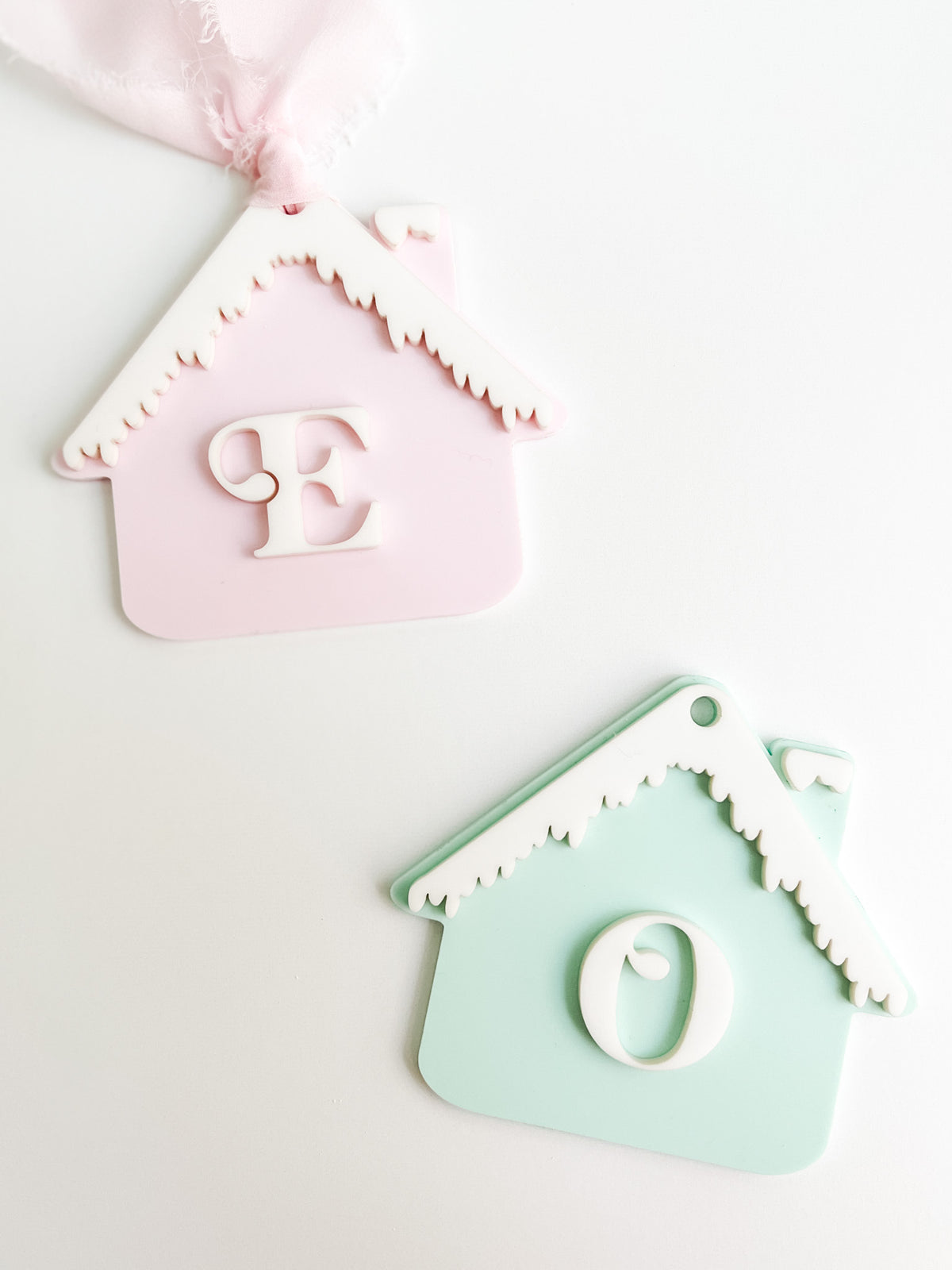 Personalized Snowy House Acrylic Tag