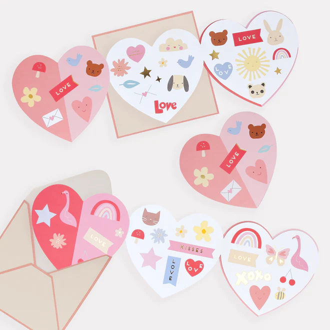 Heart Concertina Cards and Stickers