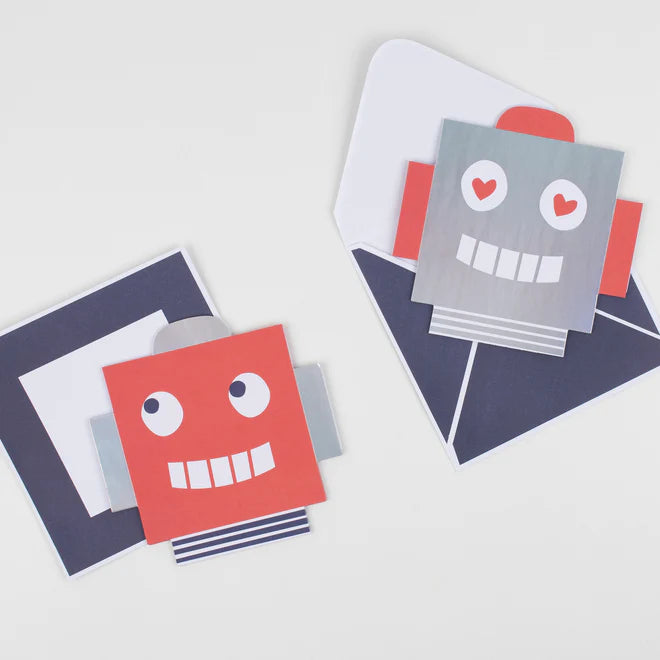 Robot Concertina Cards and Stickers